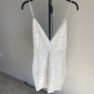 White Velvet Dress